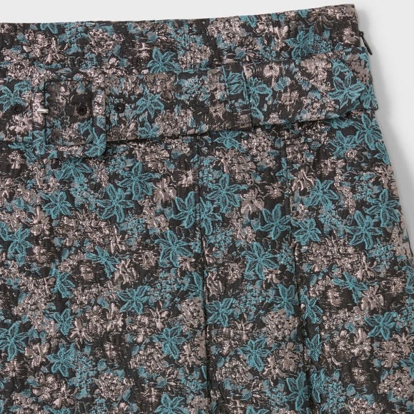 Brocade Mini Skirt - Brand New - NEVER WORN - Green Multi - Picture 3 of 4